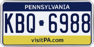 PA license plate KBQ6988