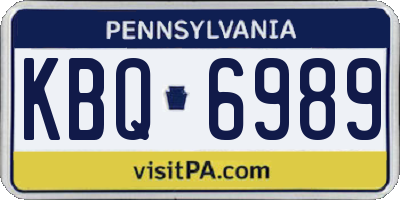 PA license plate KBQ6989