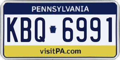 PA license plate KBQ6991