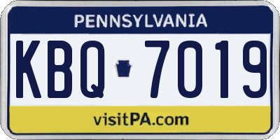 PA license plate KBQ7019