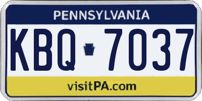 PA license plate KBQ7037