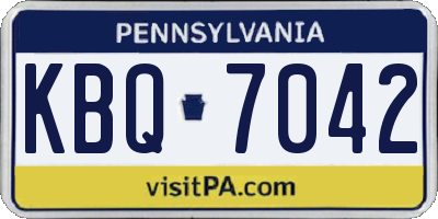PA license plate KBQ7042