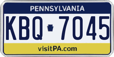 PA license plate KBQ7045