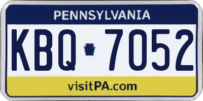 PA license plate KBQ7052