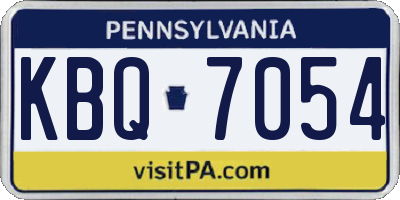 PA license plate KBQ7054
