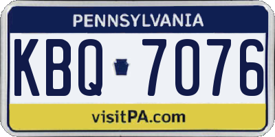 PA license plate KBQ7076