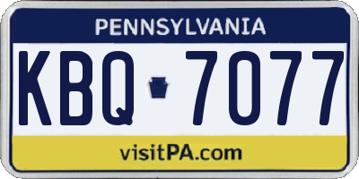 PA license plate KBQ7077