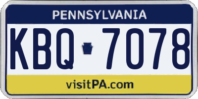 PA license plate KBQ7078