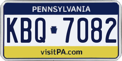 PA license plate KBQ7082