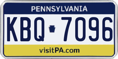 PA license plate KBQ7096