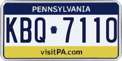 PA license plate KBQ7110
