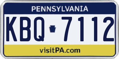 PA license plate KBQ7112