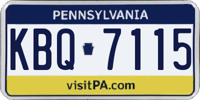 PA license plate KBQ7115