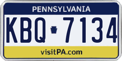 PA license plate KBQ7134