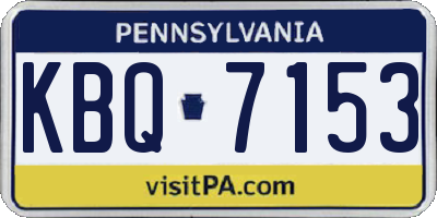 PA license plate KBQ7153