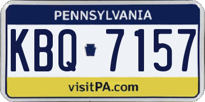 PA license plate KBQ7157