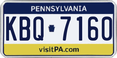 PA license plate KBQ7160