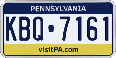 PA license plate KBQ7161
