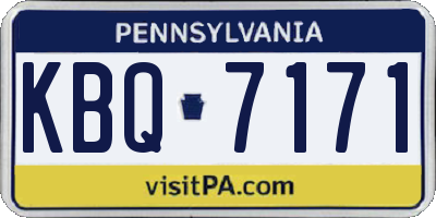 PA license plate KBQ7171
