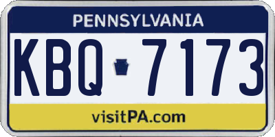 PA license plate KBQ7173