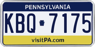PA license plate KBQ7175