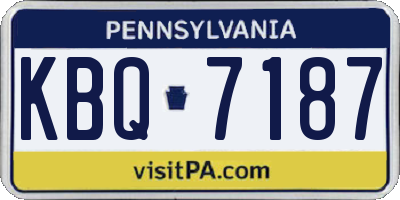 PA license plate KBQ7187