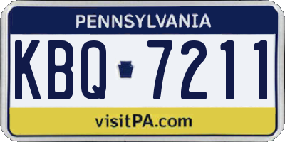 PA license plate KBQ7211