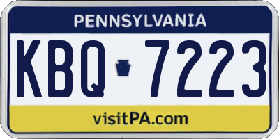 PA license plate KBQ7223