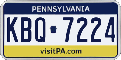 PA license plate KBQ7224