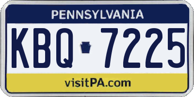 PA license plate KBQ7225