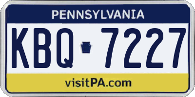 PA license plate KBQ7227