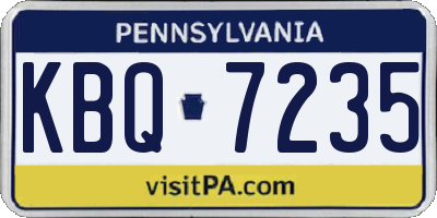PA license plate KBQ7235