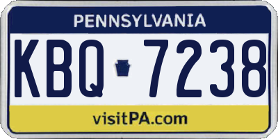 PA license plate KBQ7238
