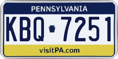PA license plate KBQ7251