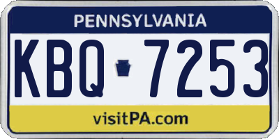 PA license plate KBQ7253