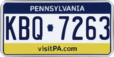 PA license plate KBQ7263