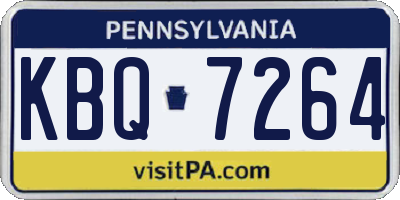 PA license plate KBQ7264