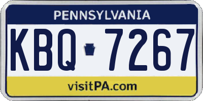 PA license plate KBQ7267