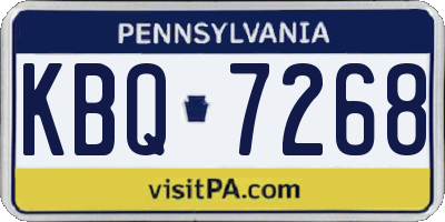 PA license plate KBQ7268