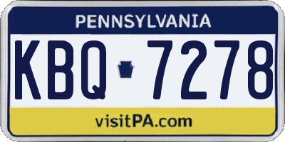 PA license plate KBQ7278