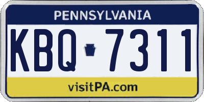 PA license plate KBQ7311