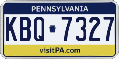 PA license plate KBQ7327