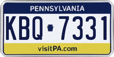 PA license plate KBQ7331