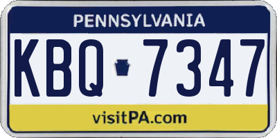 PA license plate KBQ7347