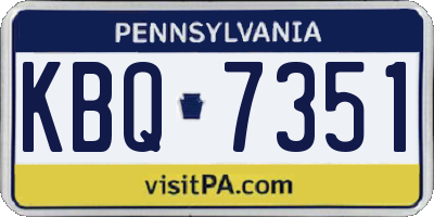 PA license plate KBQ7351