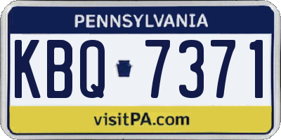 PA license plate KBQ7371