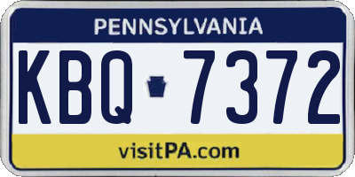 PA license plate KBQ7372