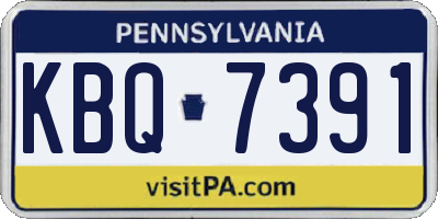 PA license plate KBQ7391