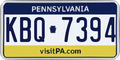 PA license plate KBQ7394