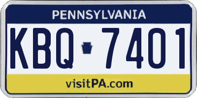 PA license plate KBQ7401